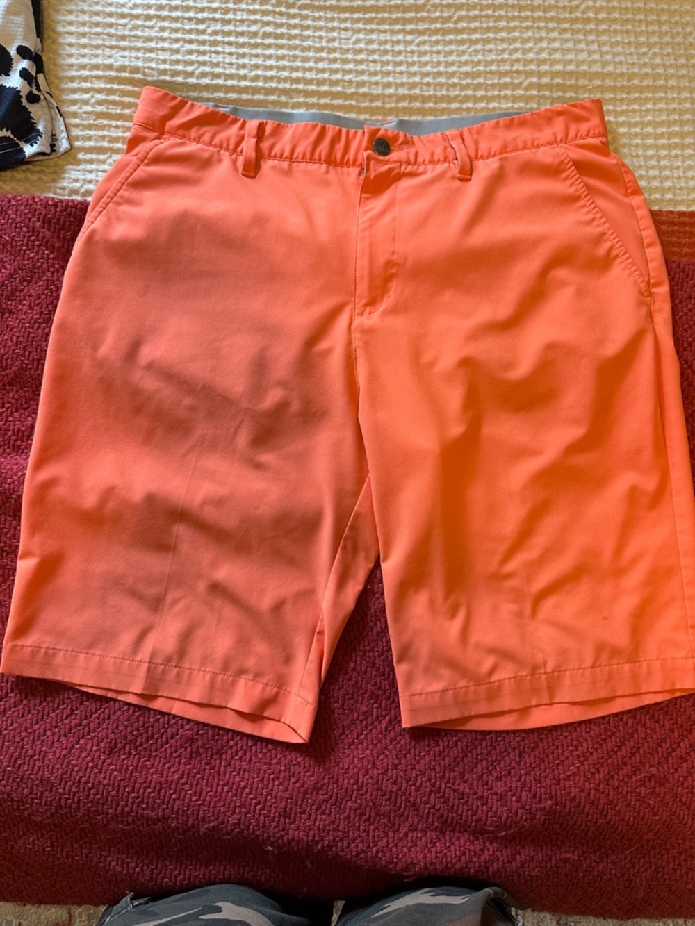 adidas Men’s Coral Orange Flat Front Golf Shorts